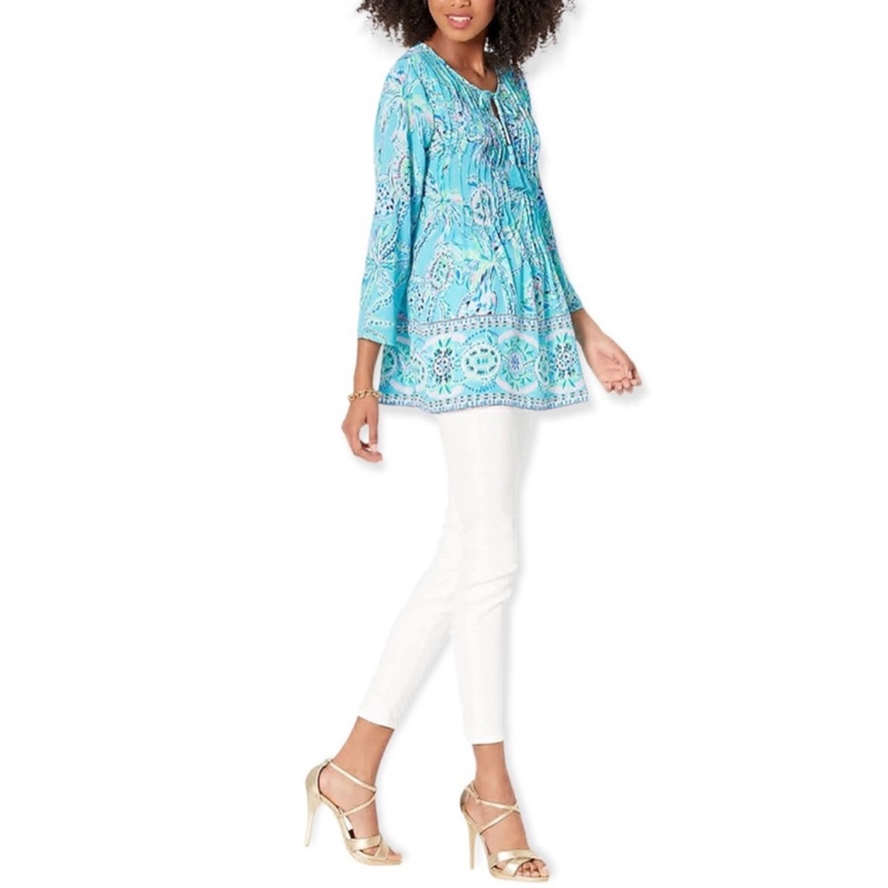 NWT Lilly Pulitzer Marilina Tunic Bermuda Blue Turtle SZN Engineering Tunic